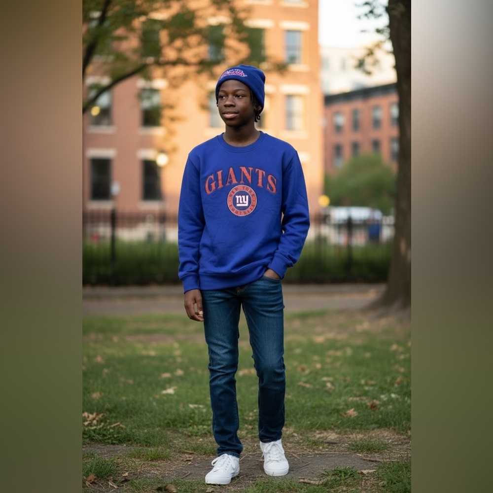 NWT NFL Giants Crewneck Sweatshirt Men’s Large with matching Beanie!